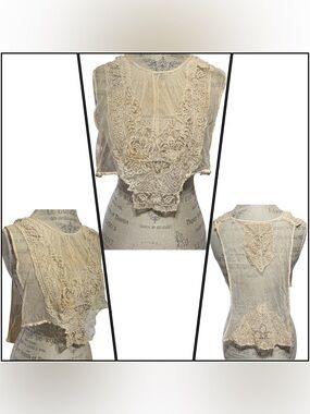 Vintage Antique Laces Chemisette Lightweight Cream OS